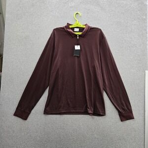 Porter & Ash Men Sweatshirt XXL Maroon Quarter Zip Zipper Long‎ Sleeve NWT